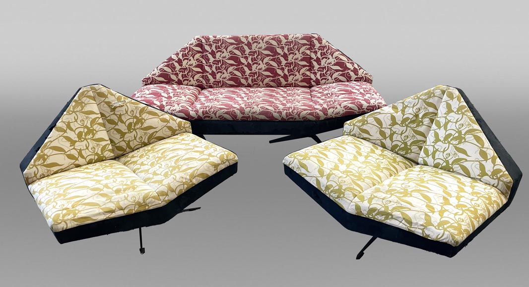 SCHMIEDER – Ensemble “Brasilia” : Canapé et paire de fauteuils, Suède, 1960-0