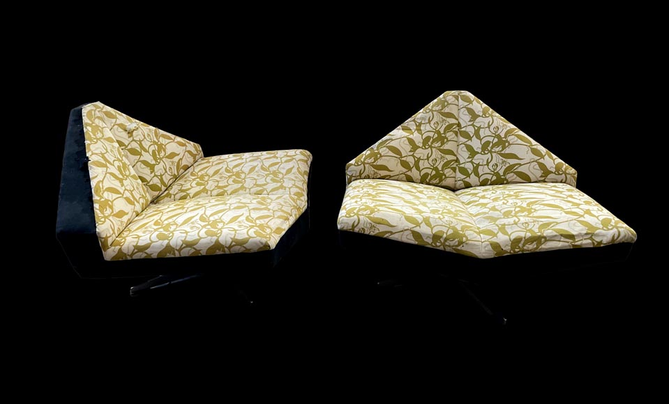 SCHMIEDER – Ensemble “Brasilia” : Canapé et paire de fauteuils, Suède, 1960-4
