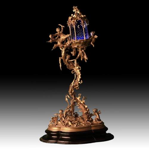 Fonderie d’art de Johann HERZNER (attribué à), Lanterne au foisonnant décor rococo, Seconde moitié du XIXe siècle