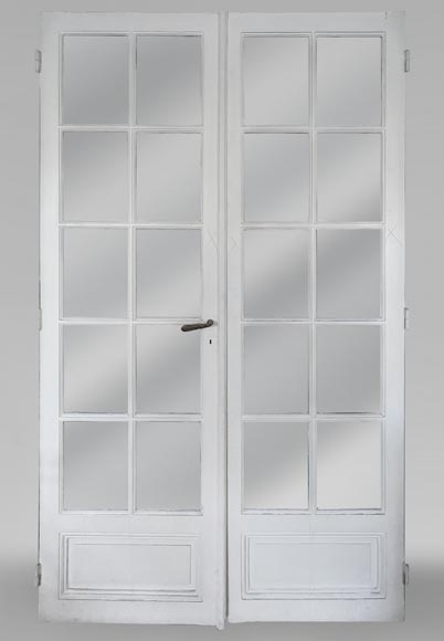 Ensemble de 3 double portes à petits carreaux-1