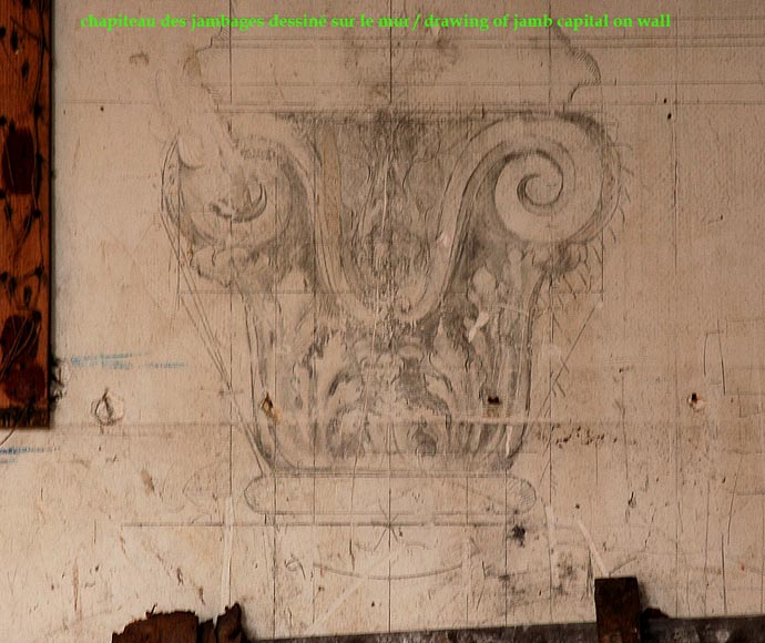 Monumental antique Neo-Renaissance style stone mantel coming from the Chateau of Montgeon_fr