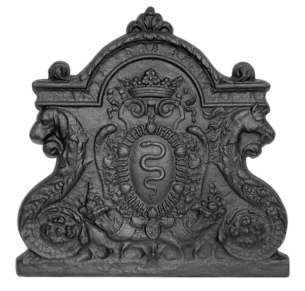 Plaque de cheminée aux serpents, aux armes de Colbert-0