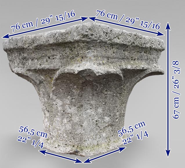 Chapiteau de colonne en pierre, époque Gothique-7