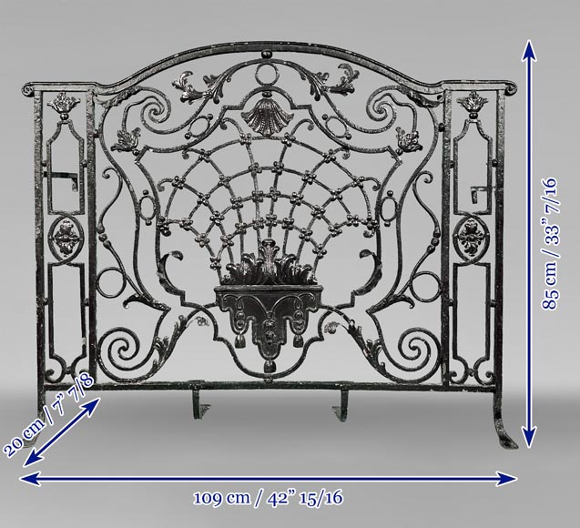Panneau Pare-étincelles Arterameferro – Fer Et Inox Argenté – Décoratif Et Utilitaire