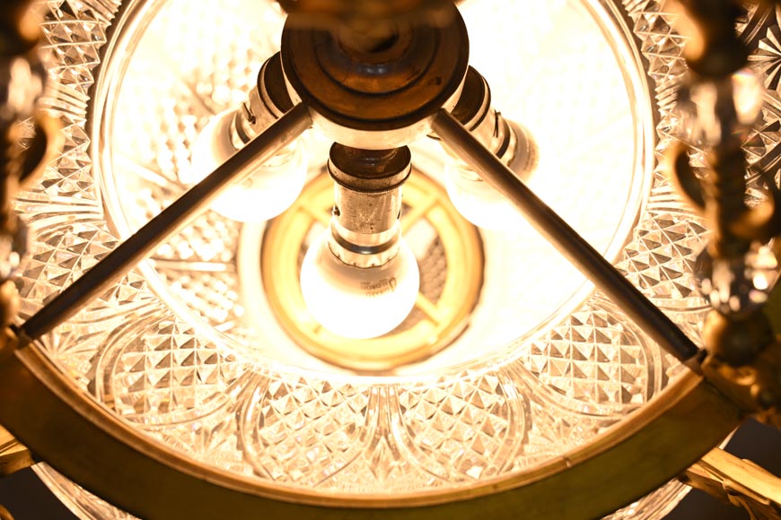 BACCARAT (Attribué à) - Lustre oriental en cristal et bronze doré inspiré d'une lampe de mosquée-14