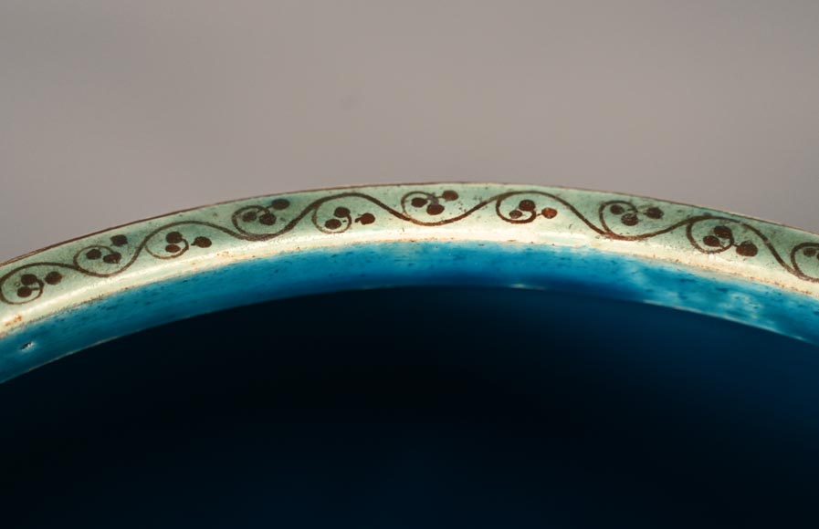 Théodore Deck, Vase aux fleurs et aux papillons, v. 1880-13