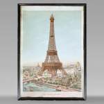 TAUZIN - Lithographie de la tour Eiffel