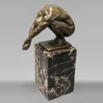 LOPEZ MILO - Plongeur, sculpture en bronze