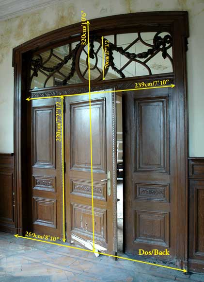 Pièce de boiserie en chêne et stuc de style Louis XVI-4