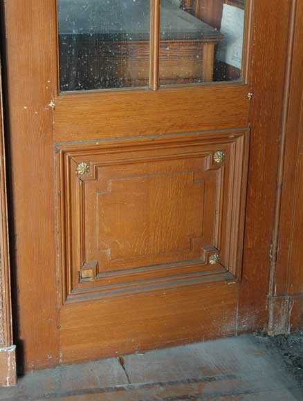 Pièce de boiserie en chêne et stuc de style Louis XVI-9