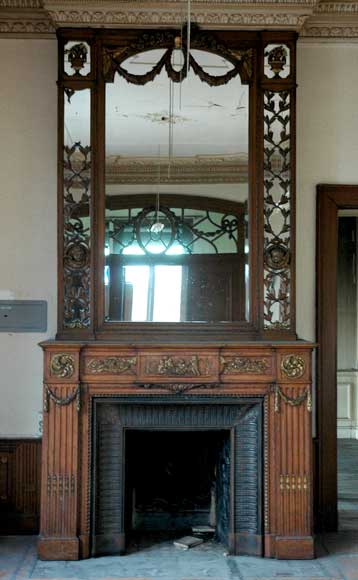 Pièce de boiserie en chêne et stuc de style Louis XVI-12