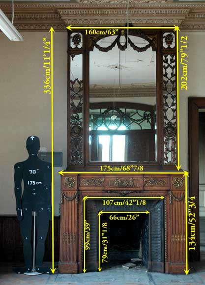 Pièce de boiserie en chêne et stuc de style Louis XVI-13