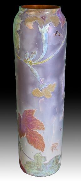 CLAIN & PERRIER - Vase En Pâte De Verre Au Décor De Coloquintes , Vers 1900 CLAIN & PERRIER - Vase En Pâte De Verre Au Décor De Coloquintes , Vers 1900-1