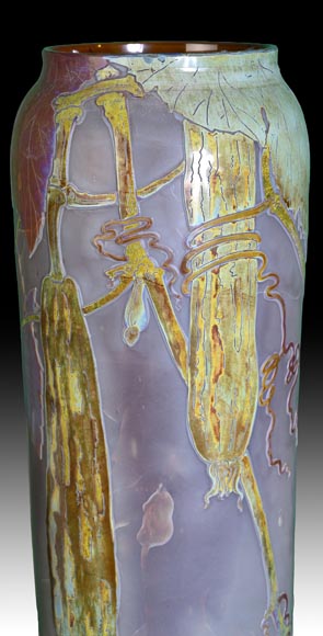 CLAIN & PERRIER - Vase En Pâte De Verre Au Décor De Coloquintes , Vers 1900 CLAIN & PERRIER - Vase En Pâte De Verre Au Décor De Coloquintes , Vers 1900-4