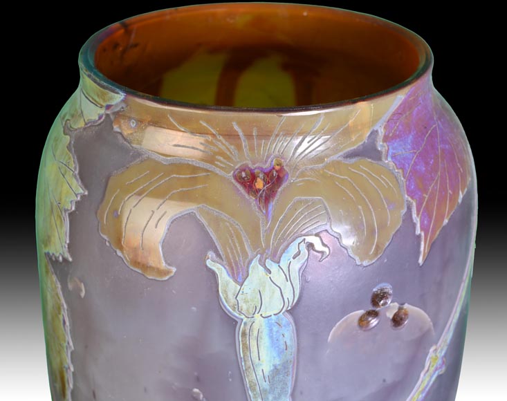 CLAIN & PERRIER - Vase En Pâte De Verre Au Décor De Coloquintes , Vers 1900 CLAIN & PERRIER - Vase En Pâte De Verre Au Décor De Coloquintes , Vers 1900-11