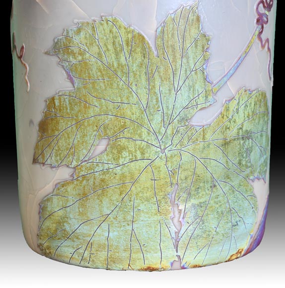 CLAIN & PERRIER - Vase En Pâte De Verre Au Décor De Coloquintes , Vers 1900 CLAIN & PERRIER - Vase En Pâte De Verre Au Décor De Coloquintes , Vers 1900-14