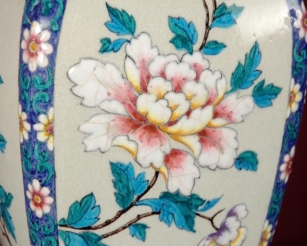 Maison Alphonse GIROUX et Charles FICQUENET : Paire de Vases japonisants-2