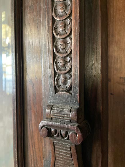 Grande Double Porte Vitrée Napoléon III en Chêne Sculpté - Style Renaissance Grande Double Porte Vitrée Napoléon III en Chêne Sculpté - Style Renaissance-7