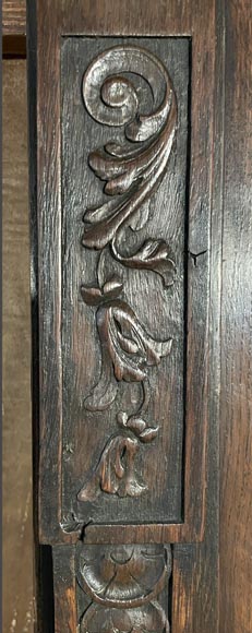 Grande Double Porte Vitrée Napoléon III en Chêne Sculpté - Style Renaissance Grande Double Porte Vitrée Napoléon III en Chêne Sculpté - Style Renaissance-8