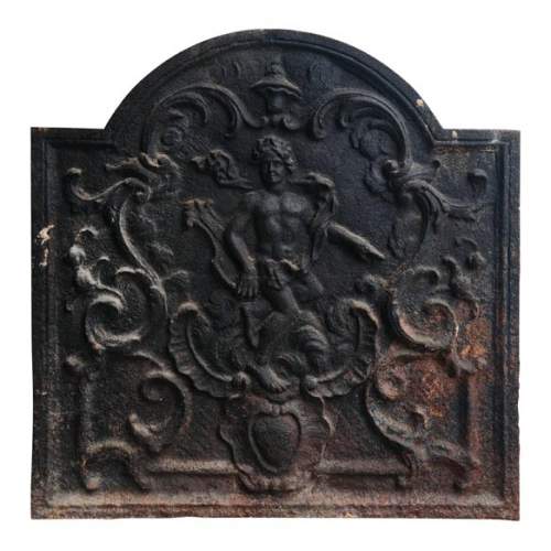 Plaque de cheminée de style Louis XV avec représentation d'Apollon
