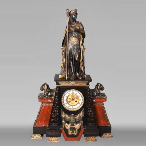 Emile Hébert et Georges Servant, Pendule de style Égyptomanie, XIXe siècle