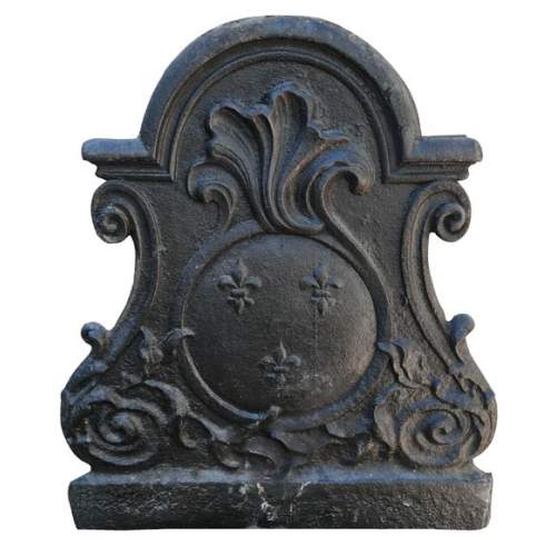 Petite plaque d'époque Louis XV aux fleurs de lys et palmettes