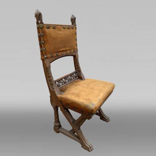 GRASSET – FULGRAFF, série de 6 chaises en chêne sculpté, Paris, 1880–1885