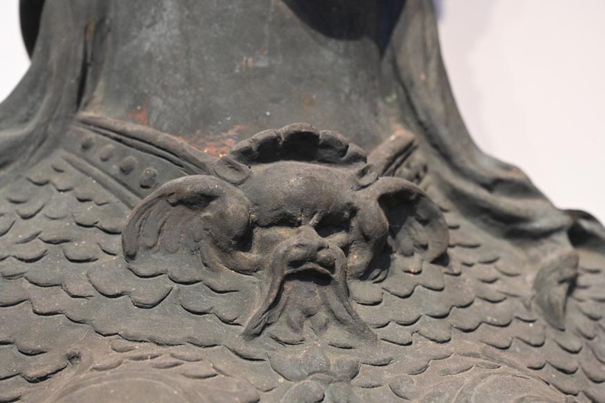 J. SERRE, Paire de termes en bronze représentant Bellone-7