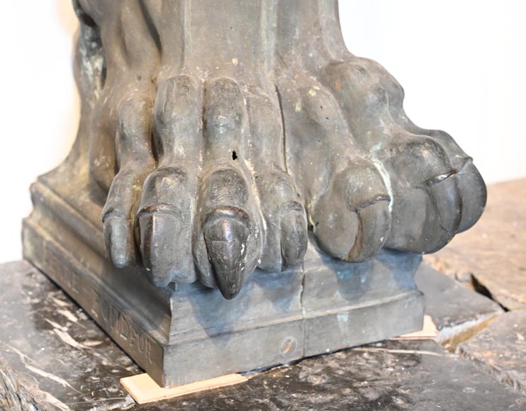 J. SERRE, Paire de termes en bronze représentant Bellone-11