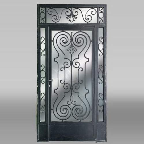 Porte d’extérieur en fonte de fer et verre