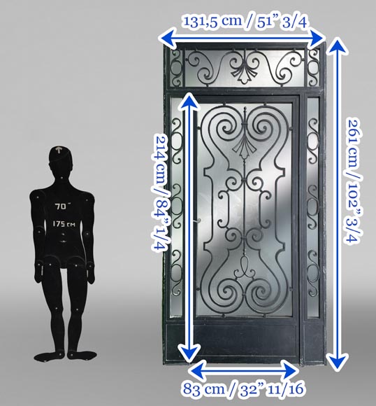 Porte d’extérieur en fonte de fer et verre-5