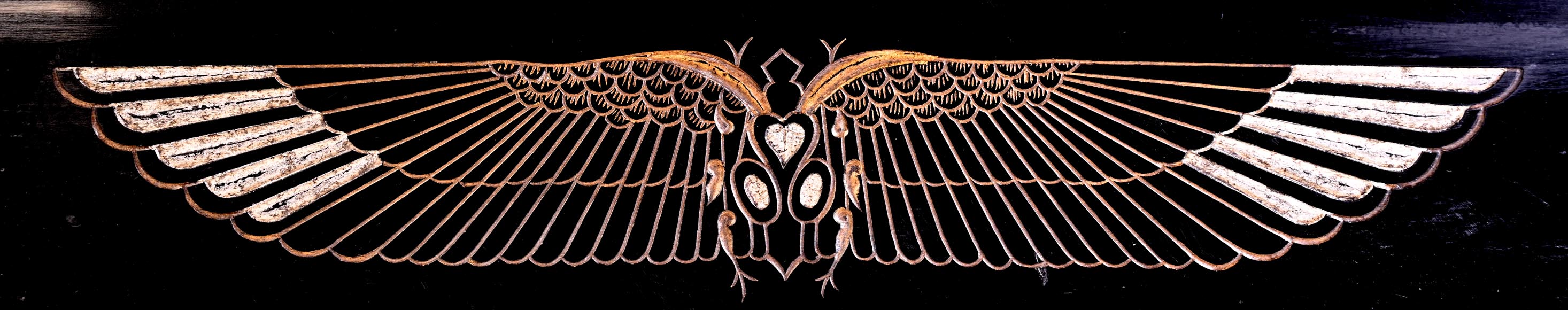 Garniture de cheminée égyptomanie en marbre noir, onyx vert et bronze doré-7