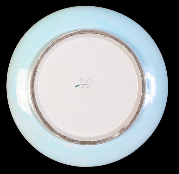 Félix Optat MILET, Grand plat émaillé sur un fond or, XIXe-8
