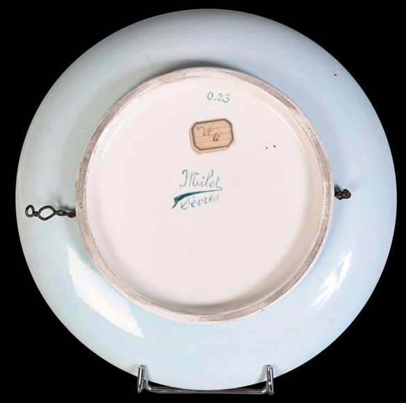 Félix Optat MILET, Deux plats émaillés sur un fond or, XIXe-15