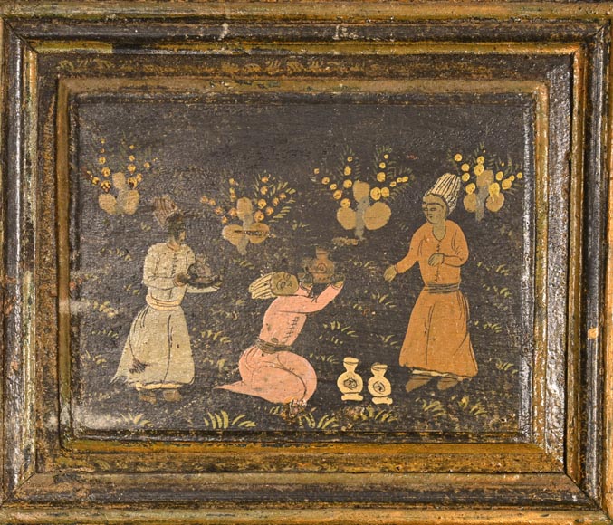 Art Qâdjâr, Ensemble de portes décorées d’importantes scènes de vie persane, fin XIXe siècle-2