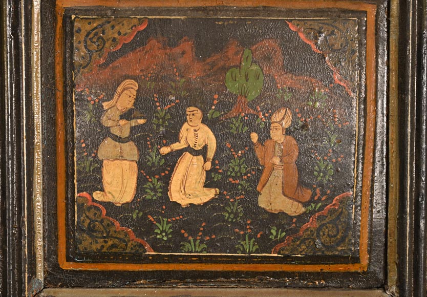 Art Qâdjâr, Ensemble de portes décorées d’importantes scènes de vie persane, fin XIXe siècle-16