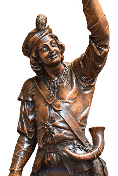 RIBAILLER et MAZAROZ, Paire de statues en noyer d’un chasseur et d’un pêcheur, après l’Exposition universelle de 1855-4