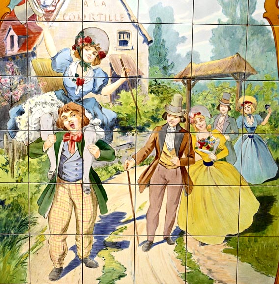 Faïencerie de Sarreguemines, Deux panneaux en céramique de scènes parisiennes, à partir de 1881-4