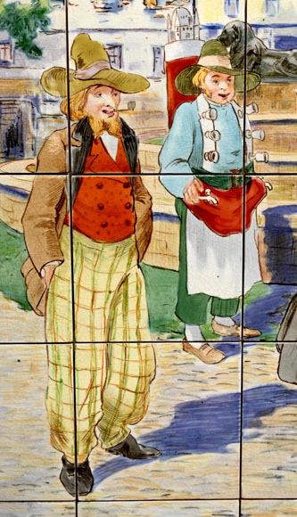 Faïencerie de Sarreguemines, Deux panneaux en céramique de scènes parisiennes, à partir de 1881-7