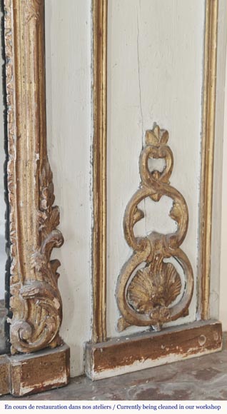 Trumeau d'époque Louis XV à la scène pastorale-3