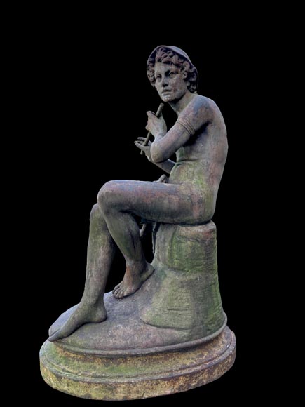 Fonderie DURENNE – Jeune berger Daphnis jouant de la flûte Fonderie DURENNE – Jeune berger Daphnis jouant de la flûte-1