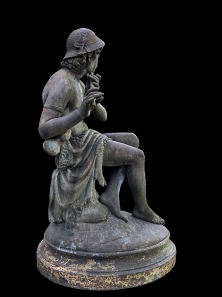 Fonderie DURENNE – Jeune berger Daphnis jouant de la flûte Fonderie DURENNE – Jeune berger Daphnis jouant de la flûte-2