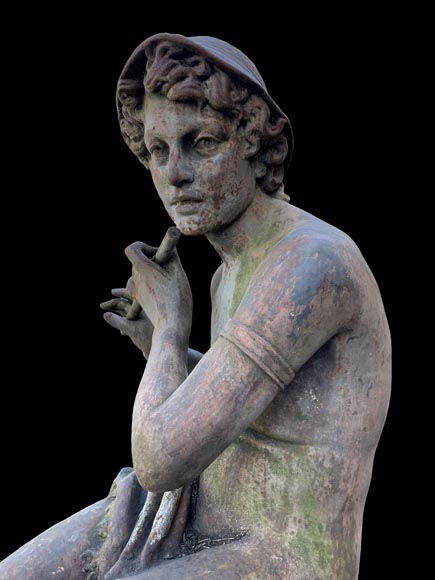 Fonderie DURENNE – Jeune berger Daphnis jouant de la flûte Fonderie DURENNE – Jeune berger Daphnis jouant de la flûte-3