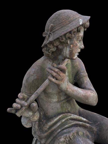Fonderie DURENNE – Jeune berger Daphnis jouant de la flûte Fonderie DURENNE – Jeune berger Daphnis jouant de la flûte-4