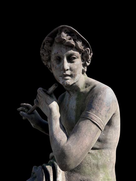 Fonderie DURENNE – Jeune berger Daphnis jouant de la flûte Fonderie DURENNE – Jeune berger Daphnis jouant de la flûte-6