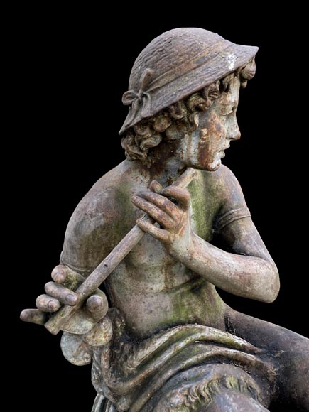 Fonderie DURENNE – Jeune berger Daphnis jouant de la flûte Fonderie DURENNE – Jeune berger Daphnis jouant de la flûte-7