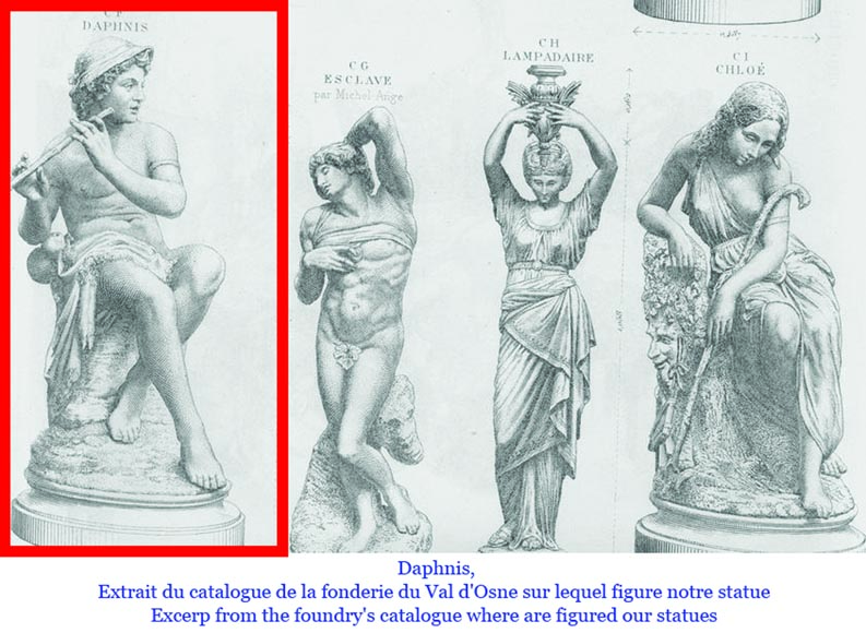 Fonderie DURENNE – Jeune berger Daphnis jouant de la flûte Fonderie DURENNE – Jeune berger Daphnis jouant de la flûte-10