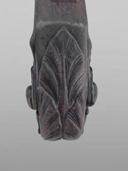 Main courante d’escalier en acajou sculpté-2