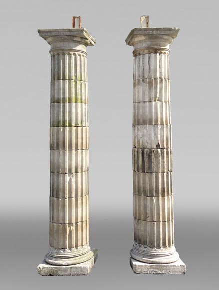 Colonne Cannelée En Terre Cuite - Décoration Vintage - Pièce D'occasion Unique