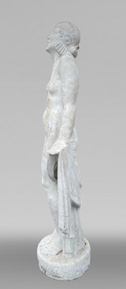 La Sortie du bain – Jeune femme, sculpture monumentale Art Déco dans le goût de Félix-Pascal Févola-2